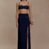 Belle Denim Cropped Bralette – Indigo Blue
