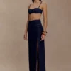 Belle Denim Cropped Bralette – Indigo Blue