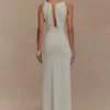 Beryl Slinky Maxi Dress With Pearls – Ivory Beryl Slinky Maxi Dress With Pearls – Ivory