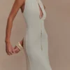 Beryl Slinky Maxi Dress With Pearls – Ivory Beryl Slinky Maxi Dress With Pearls – Ivory