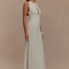 Beryl Slinky Maxi Dress With Pearls – Ivory Beryl Slinky Maxi Dress With Pearls – Ivory