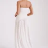 Bex Strapless Slinky Maxi Dress With Split – Ivory Bex Strapless Slinky Maxi Dress With Split – Ivory