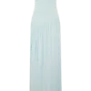Bex Strapless Slinky Maxi Dress With Split – Pale Blue
