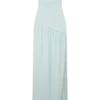 Bex Strapless Slinky Maxi Dress With Split – Pale Blue