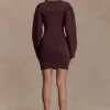 Billy Balloon Sleeve Knit Mini Dress – Dark Chocolate Billy Balloon Sleeve Knit Mini Dress – Dark Chocolate