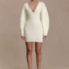 Billy Balloon Sleeve Knit Mini Dress – Ivory Billy Balloon Sleeve Knit Mini Dress – Ivory