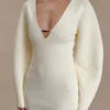 Billy Balloon Sleeve Knit Mini Dress – Ivory Billy Balloon Sleeve Knit Mini Dress – Ivory