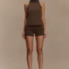 Birdie Fold Over Shorts – Chocolate