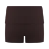 Birdie Fold Over Shorts – Chocolate