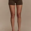 Birdie Fold Over Shorts – Chocolate