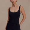Blanca Stretch Crepe Cami Top – Black