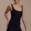 Blanca Stretch Crepe Cami Top – Black