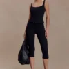 Blanca Stretch Crepe Cami Top – Black