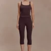 Blanca Stretch Crepe Capri Pants – Chocolate