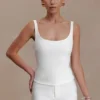 Blanca Stretch Crepe Cami Top – White Blanca Stretch Crepe Cami Top – White