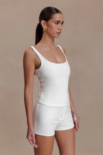 Blanca Stretch Crepe Cami Top – White