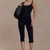 Blanca Stretch Crepe Capri Pants – Black