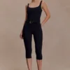 Blanca Stretch Crepe Capri Pants – Black