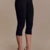 Blanca Stretch Crepe Capri Pants – Black