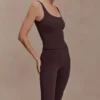 Blanca Stretch Crepe Capri Pants – Chocolate