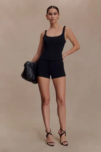 Blanca Stretch Crepe Shorts – Black
