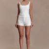 Blanca Stretch Crepe Shorts – White
