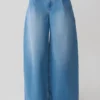 Bobby Oversized Jean With Front Pleat – Summer Blue