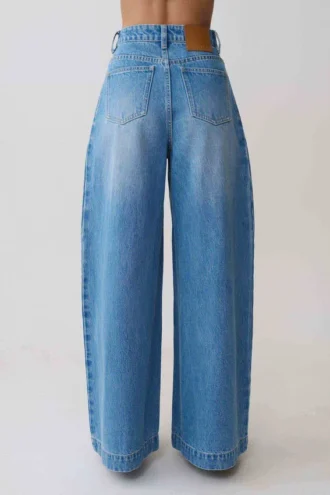 Bobby Oversized Jean With Front Pleat – Summer Blue