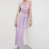 Bonnie Slinky And Lace Maxi Dress – Lilac Bonnie Slinky And Lace Maxi Dress – Lilac