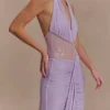 Bonnie Slinky And Lace Maxi Dress – Lilac Bonnie Slinky And Lace Maxi Dress – Lilac