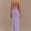 Bonnie Slinky And Lace Maxi Dress – Lilac Bonnie Slinky And Lace Maxi Dress – Lilac
