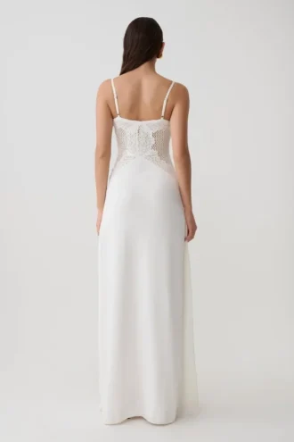 Bray Knit & Lace Maxi Dress – Ivory