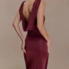 Bridget Slinky Cowl Back Top – Burgundy