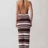 Brienne Stripe Midi Dress – Pink/Chocolate Brienne Stripe Midi Dress – Pink/Chocolate
