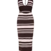 Brienne Stripe Midi Dress – Pink/Chocolate Brienne Stripe Midi Dress – Pink/Chocolate
