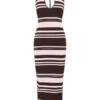 Brienne Stripe Midi Dress – Pink/Chocolate Brienne Stripe Midi Dress – Pink/Chocolate