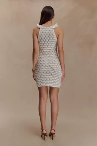Brigid Ruffle Knit Sleeveless Dress – Ivory
