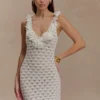 Brigid Ruffle Knit Sleeveless Dress – Ivory Brigid Ruffle Knit Sleeveless Dress – Ivory