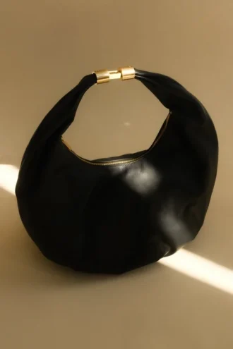 Bristol Croissant Leather Shoulder Bag – Black Bristol Croissant Leather Shoulder Bag – Black