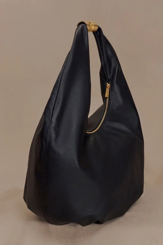 Bristol Croissant Leather Shoulder Bag – Black Bristol Croissant Leather Shoulder Bag – Black