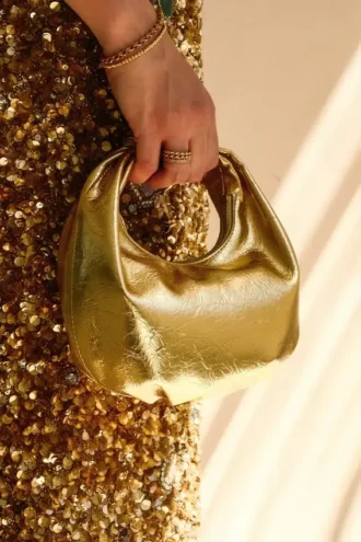 Bristol Mini Croissant Leather Bag – Gold Bristol Mini Croissant Leather Bag – Gold