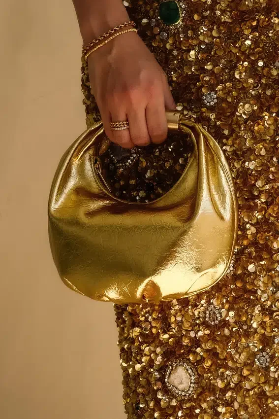 Bristol Mini Croissant Leather Bag – Gold Bristol Mini Croissant Leather Bag – Gold