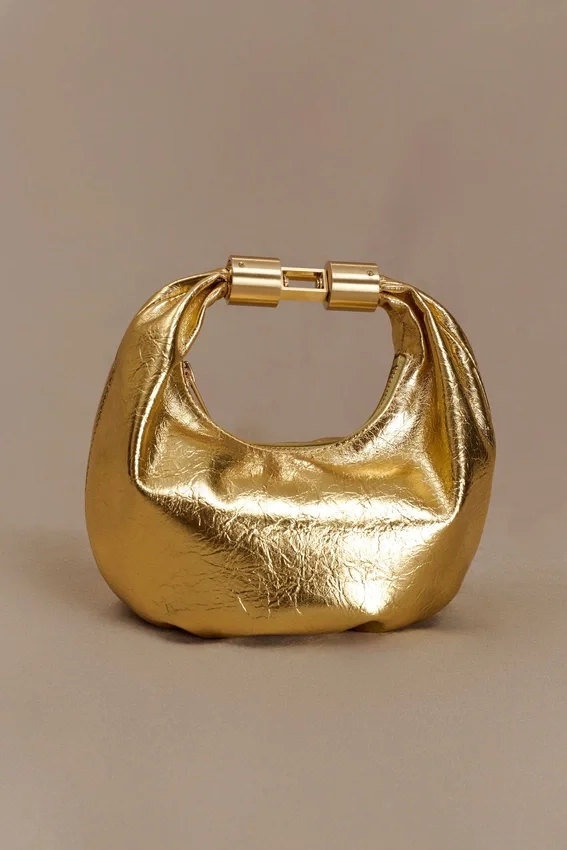 Bristol Mini Croissant Leather Bag – Gold Bristol Mini Croissant Leather Bag – Gold
