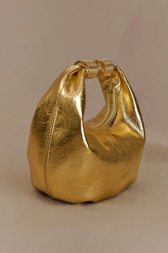 Bristol Mini Croissant Leather Bag – Gold Bristol Mini Croissant Leather Bag – Gold