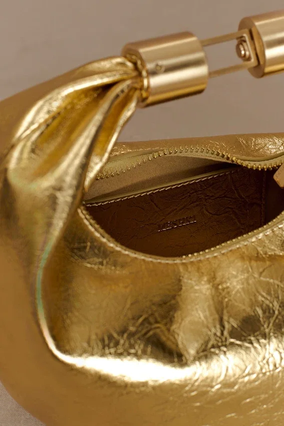 Bristol Mini Croissant Leather Bag – Gold Bristol Mini Croissant Leather Bag – Gold
