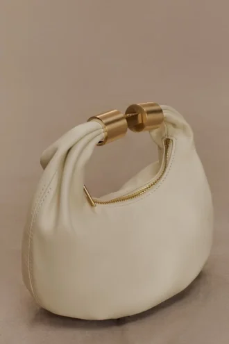 Bristol Mini Croissant Leather Bag – Ivory Bristol Mini Croissant Leather Bag – Ivory