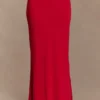 Bruna Slinky Fishtail Maxi Skirt – Red