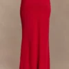 Bruna Slinky Fishtail Maxi Skirt – Red