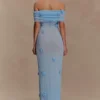 Brynn Orchid Knit Maxi Dress – Baby Blue Brynn Orchid Knit Maxi Dress – Baby Blue