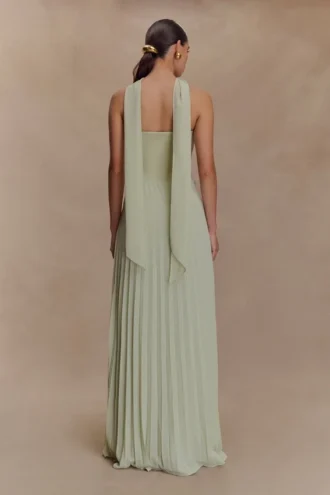 Caira Chiffon Scarf Maxi Dress – Sage